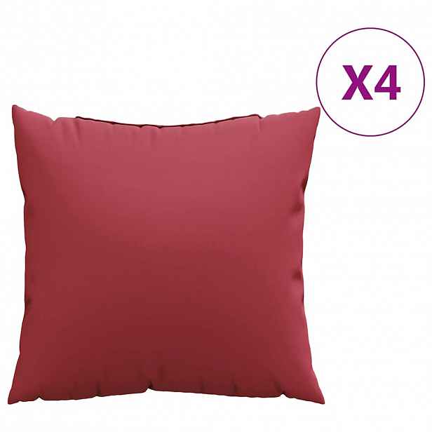 vidaXL Polštáře na pohovku 4 ks vínově červené 60 x 60 cm látkové