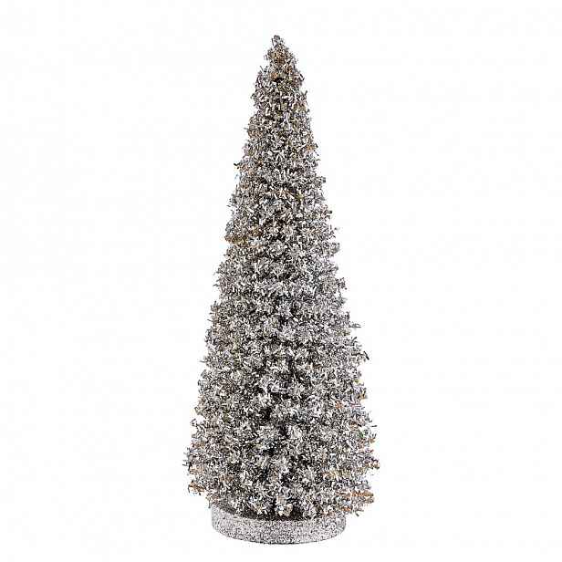 X-MAS Dekorační jedle třpytivá 28 cm - stříbrná