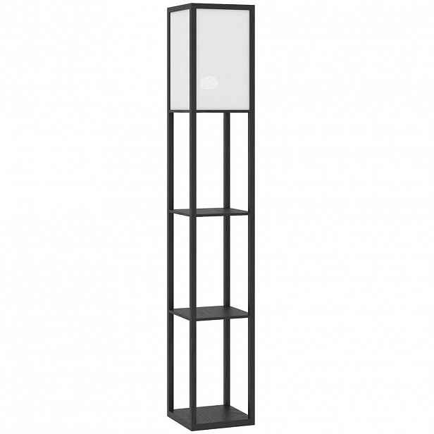 HOMCOM STOJACÍ lampa z MDF, černá a bílá