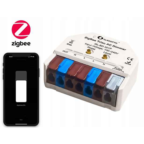 Inteligentní Mini stmívač ZigBee 3.0 kompatibilní s Philips Hue Tuya Ha
