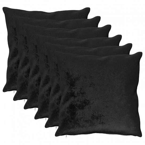vidaXL Povlak na polštář 6 pcs HEERLEN Černá 80 x 80 cm Flanel