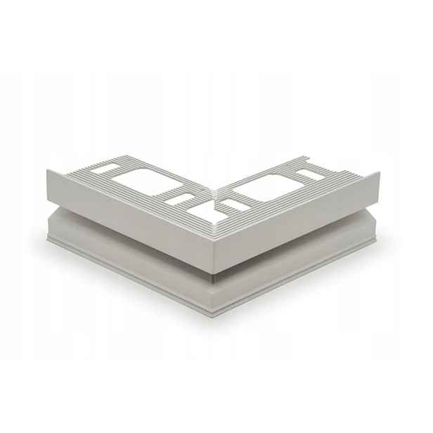 Vnější Roh Pro Balkonový Okapový Profil Světle Šedý 10 mm x 210 mm