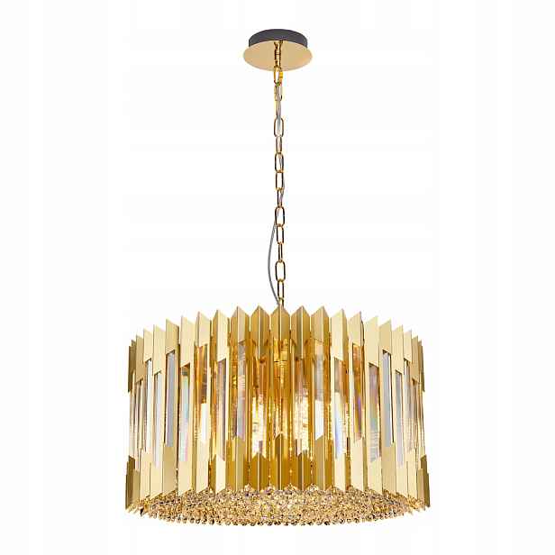 Zlatý glamour křišťálový lustr kulatý 54 cm do obývacího pokoje ložnice Milagro