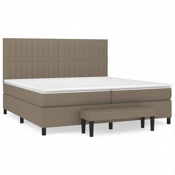 vidaXL Box spring postel s matrací taupe 200x200 cm textil