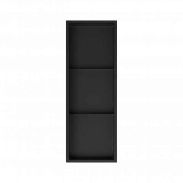 Koupelnová Polička Q-box 3 Podomítková Černá 90x30x10 cm Aquauno