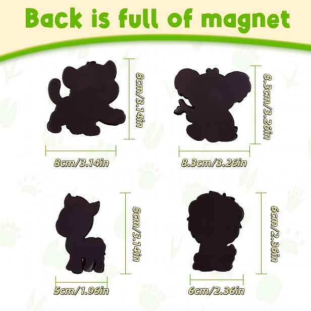 TEMU Velké 12ks magnety se zvířecími do myčky nádobí, 2D magnety na lednici, vhodné pro ledničky, s plnou magnetickou zadní stranou vyrobenou z PVC.