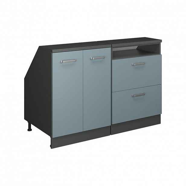 Vicco SADA SKŘÍNÍ PRO ŠIKMOU STŘECHU Rion Modrošedá 120 cm Sada 2 korpusů skříně hloubka 60 cm