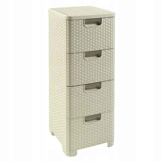 Regál se zásuvkami 4x14L krémový 209907 Curver