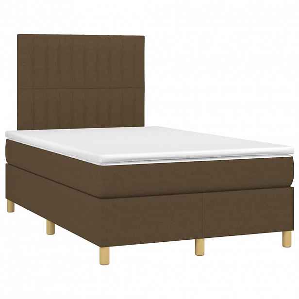 vidaXL Box spring postel s matrací tmavě hnědá 120x190 cm textil