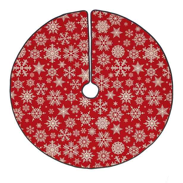 Bavlněný koberec pod vánoční stromeček Butter Kings Freezy Snowflakes, ø 130 cm