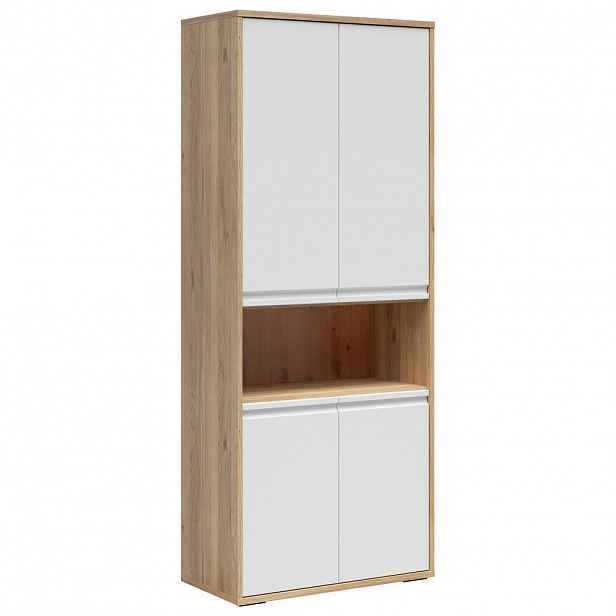 Carryhome SKŘÍŇ NA ŠANONY, bílá, barvy dubu, 80/198/41 cm