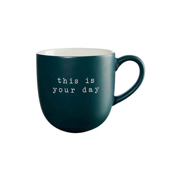 Hrnek s uchem 350 ml Hey! ASA Selection - This is your day - petrolejový