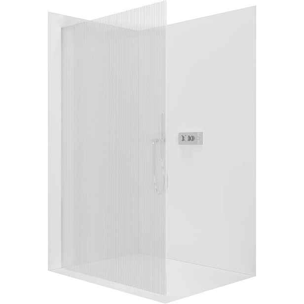 Sprchová zástěna Walk-in Crystal L/P - 8 mm - bezvzpěrový systém - chrom, rýhované sklo - 120x200 cm
