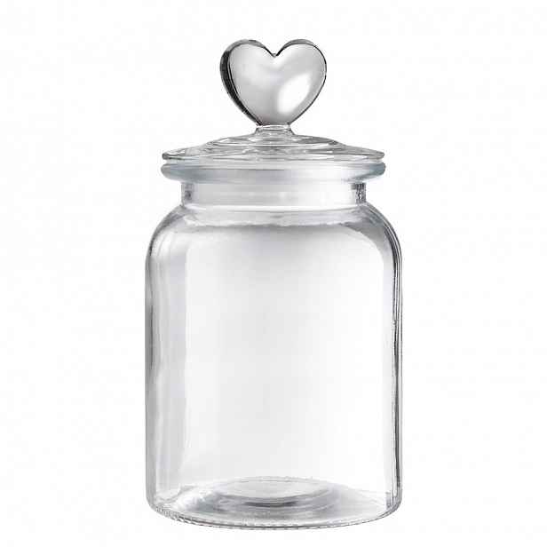 SWEET HEART Dóza skleněná srdce 1000 ml