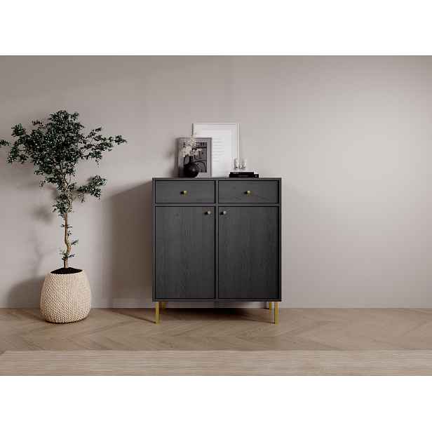Kombinovaná minimalistická komoda DENRA - černá