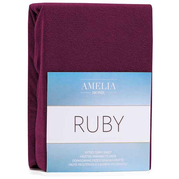 Restilo Froté prostěradlo s gumou AmeliaHome Ruby višňová, velikost 140-160x200