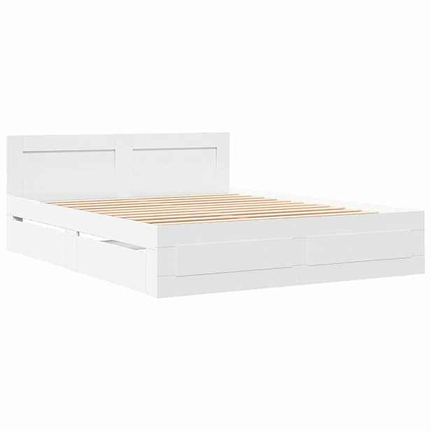 vidaXL Rám postele se zásuvkou Bílý 150 x 200 cm Kompozitní dřevo