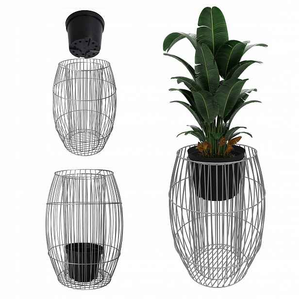 Gabionový Květináč Obal Gabion Ocel Koš 87 cm Gabionový Drát Pozinkovaný