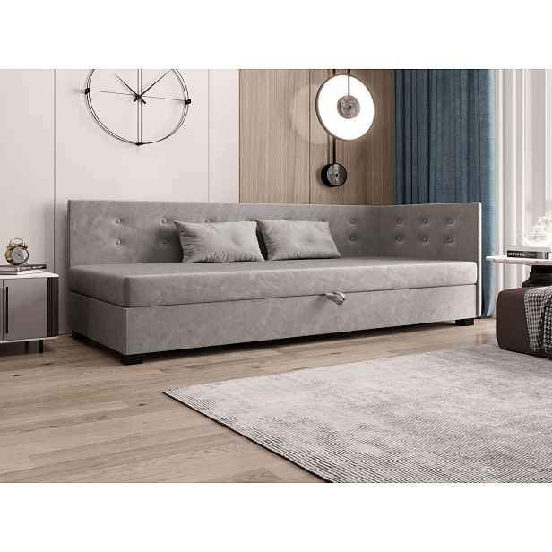 Jednolůžková postel 80x195 AJKA PLUS 2 - světle šedá