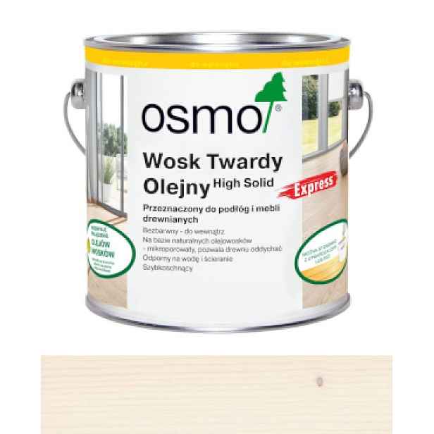Osmo 3340 Tvrdý vosk olejový 0,75L Bílý