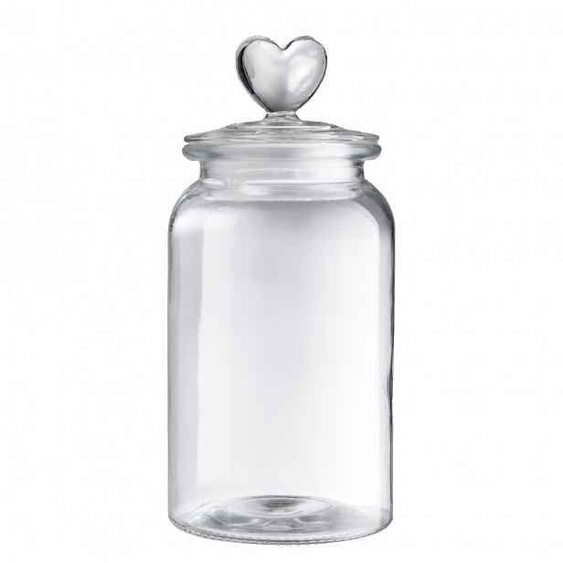 SWEET HEART Dóza skleněná srdce 1350 ml