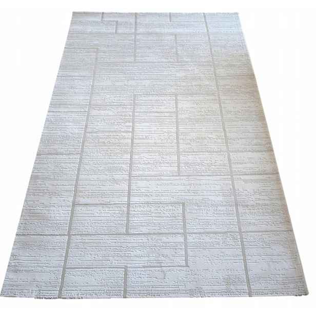 Koberec do obývacího pokoje 160 x 230 cm, loftový vzor s plyšovými štětinami, kvalita
