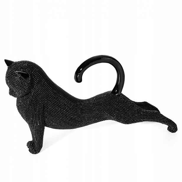Figurka z polyesterové pryskyřice Kočka 28 x 8 x 15 cm černá