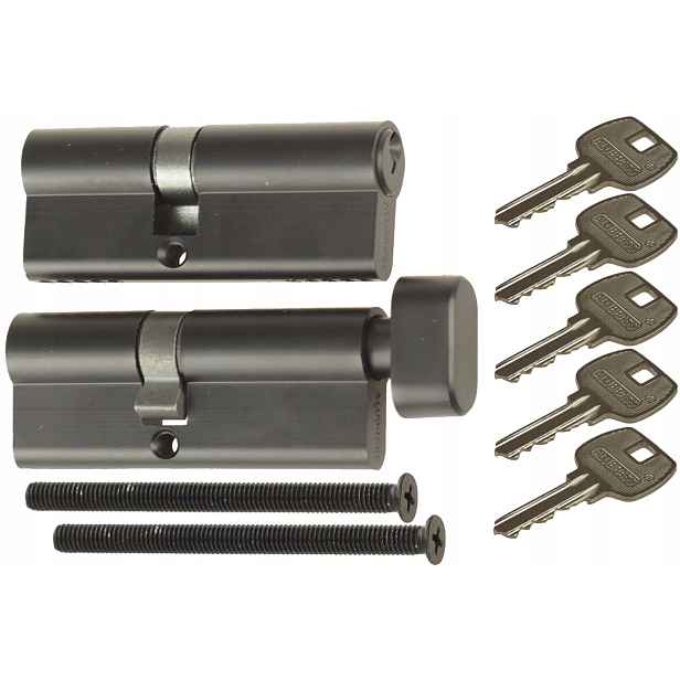 Sada vložek Alubrass 30/45 G45/30 černá 5 klíčů Systém Jednoho Kl