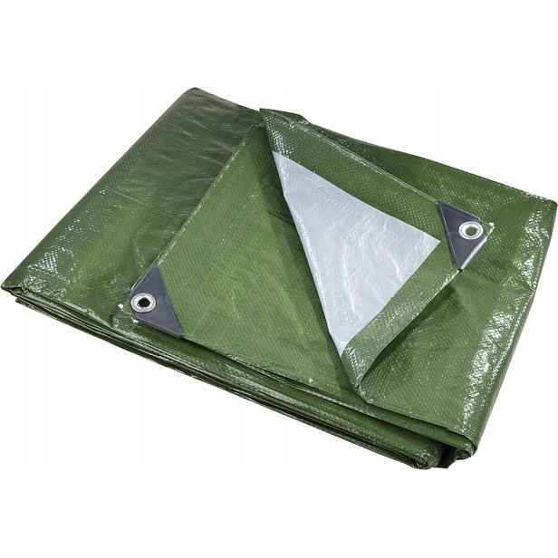 Látková plachta 6 x 8 m 140 g/m² zelená/stříbrná