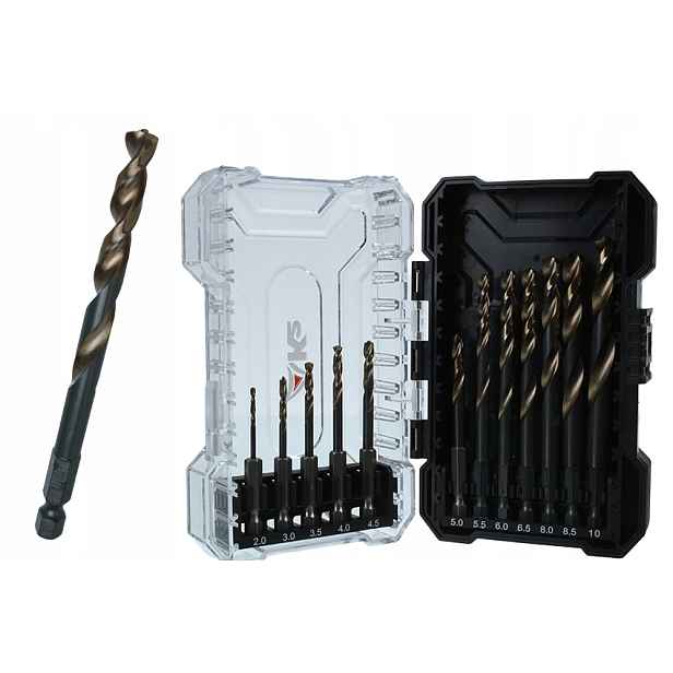 Vrtáky do kovu Hss, držák Hex 1/4 palce 12 Ks 2-10 mm Speedmaster Najder