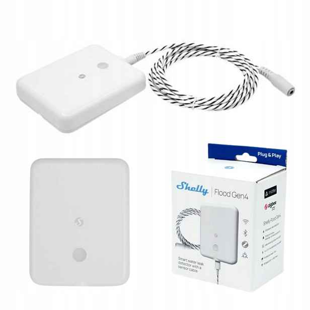 Inteligentní senzor zaplavení Shelly Flood Gen4 WiFi Bluetooth Zigbee Matter
