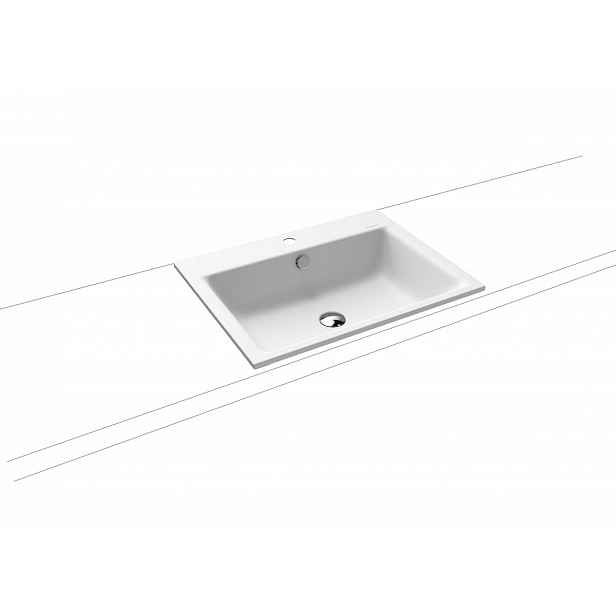 Zápustné umyvadlo Kaldewei Puro 60x46 cm alpská bílá otvor pro baterii uprostřed KW3151PE1