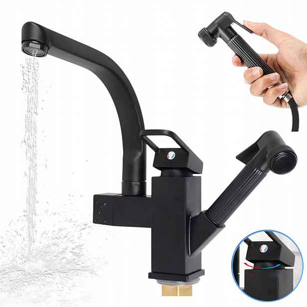 Kuchyňská baterie Výsuvný Flexibilní Ramínko Kuchyňský kohout Loft 2v1