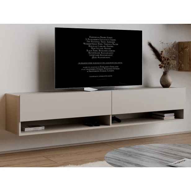 Závěsná TV skříňka Asko Living, 180 cm, béžová kašmír
