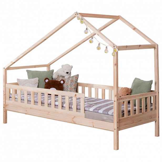 Livetastic DĚTSKÁ POSTEL SE STŘÍŠKOU, 140/200 cm, přírodní barvy