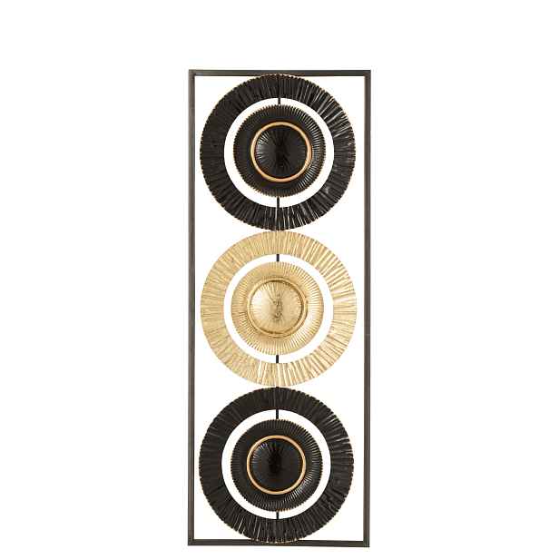Nástěnná kovová černá dekorace Circles - 28*2*74cm J-Line by Jolipa