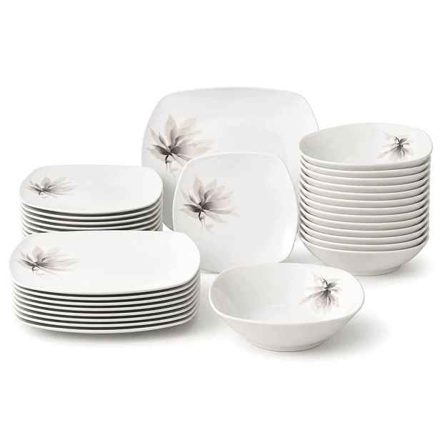 Obědový set pro 12 osob 36 ks porcelánový s květy Magnolie