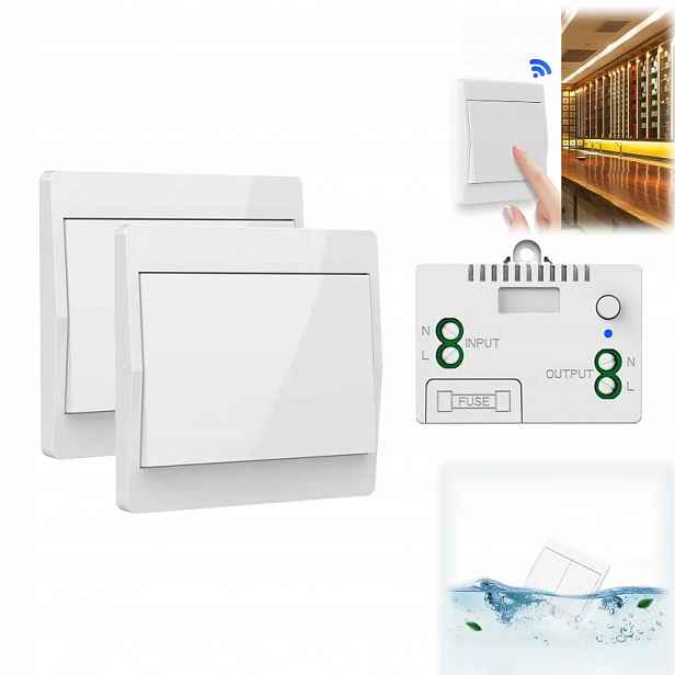 Bezbateriový bezdrátový spínač světel RF433, 2x vysílač