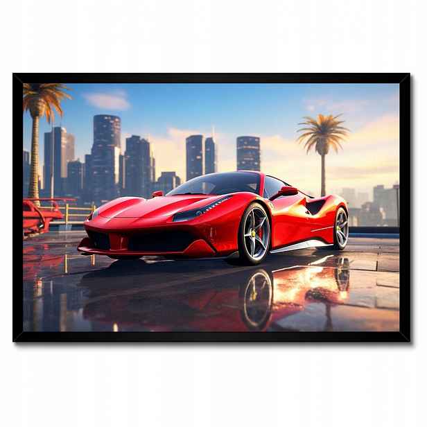 Plakáty v rámu 60x40 Červené Ferrari