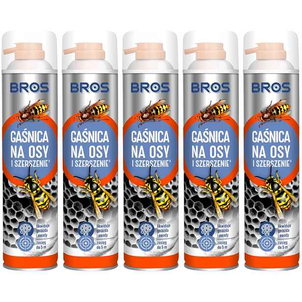 Bros Hasicí Přístroj na vosy a sršně 600 ml Sprej na Hnízda Dosah 5 m Účinný