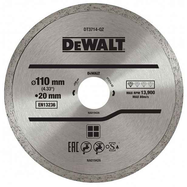 DeWALT - Diamantový řezný kotouč na řezání dlaždic 110x20 mm DT3714