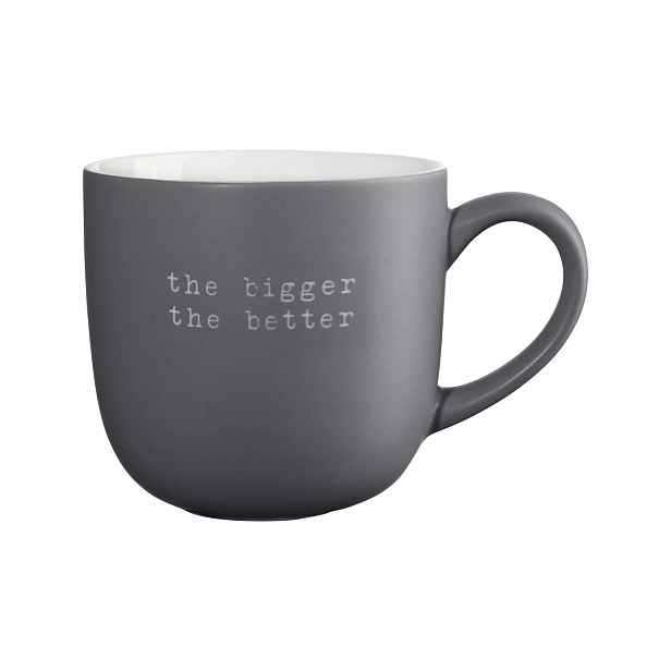 Porcelánový hrnek s uchem 600 ml Hey! ASA Selection - The bigger the better - šedý