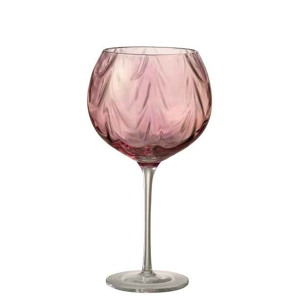 Růžová sklenička na víno Oil wine - Ø 12*21 cm J-Line by Jolipa
