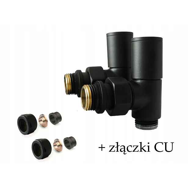 Sada radiátorových ventilů Apm Černá Cu