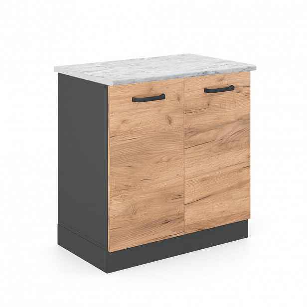 Vicco SKŘÍŇKA POD DŘEZ R-Line Zlatý mocný dub 80 cm PD Mramor