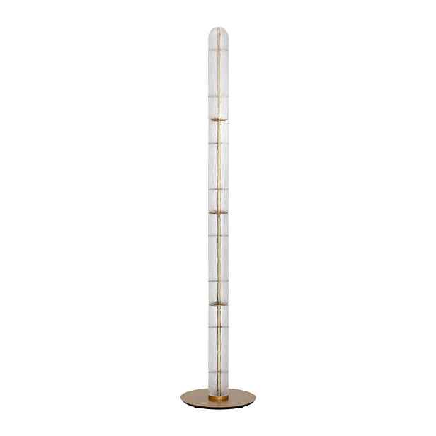 Kovová LED stojací lampa v mosazné barvě se skleněným stínidlem (výška 165,5 cm) Gloree – Nova Luce