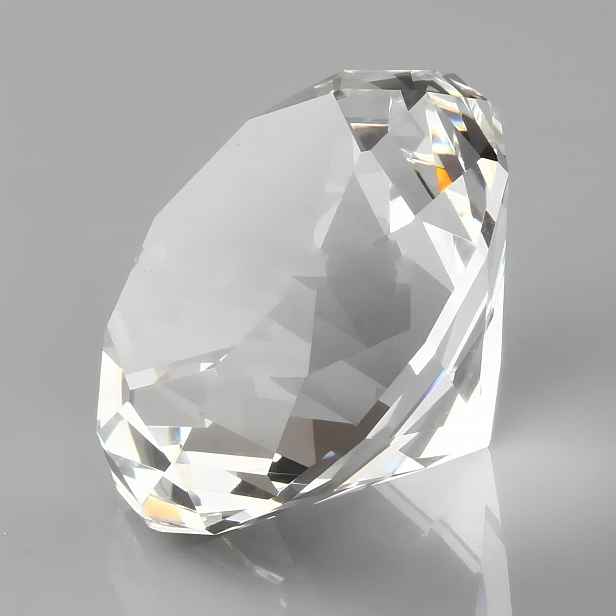 Křišťálový diamant K9 60 mm průhledný dekorace 1 ks