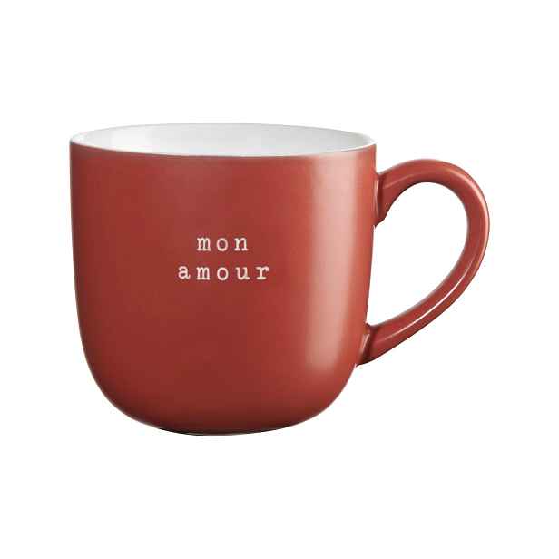 Porcelánový hrnek s uchem 600 ml Hey! ASA Selection - Mon amour - červený