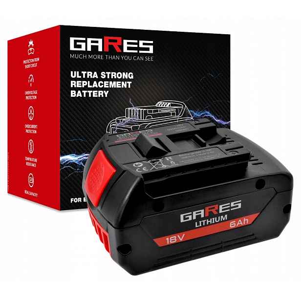 Akumulátor Gares pro Bosch Gas Rhh Gcg Gop Gws Gbh Gds 24618-01 18V 6Ah
