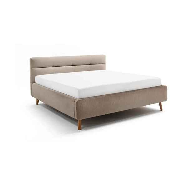 Béžová čalouněná dvoulůžková postel s úložným prostorem s roštem 180x200 cm Lotte – Meise Möbel